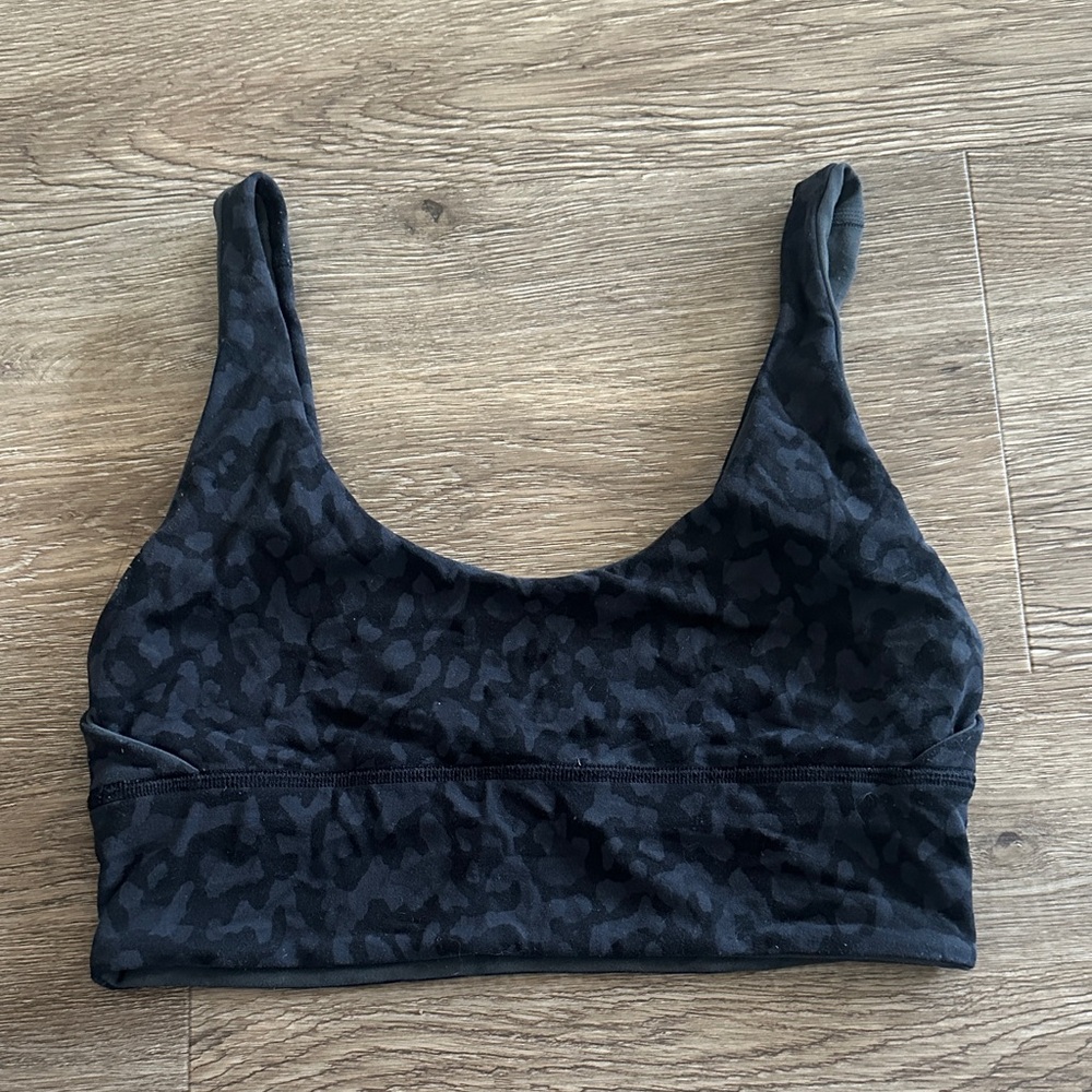 Lululemon Rejuvenate Grey/Black Camo-Print Reversible Sports Bra - Picture 2 of 6